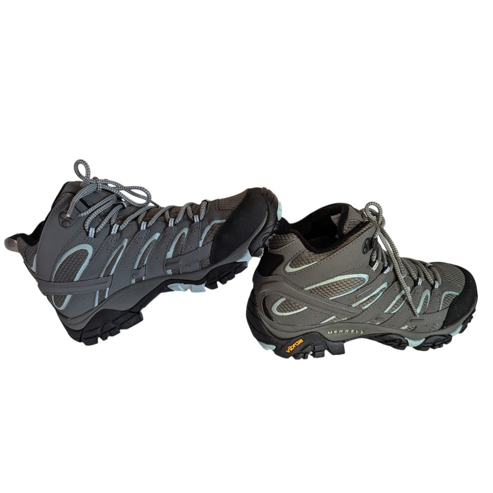 Merrell Moab 2 Mid Waterproof Hiking Boot Gray Blue Gorpcore Womens 9.5 outdoor